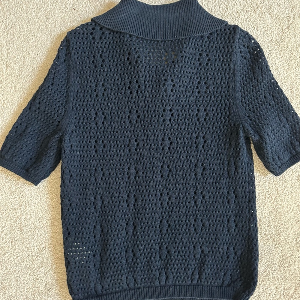 LNavy Crochet Knit Top - Picture 2 of 2